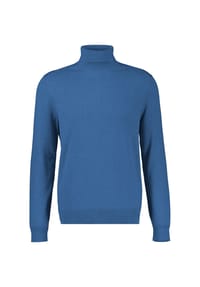 LRS - Rollkragenpullover aus reiner Baumwolle mit Rippbündchen - BLACK