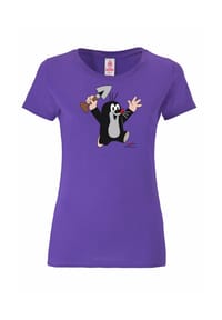 LOGOSHIRT® - New Girls T-Shirt Der Kleine Maulwurf - Juhu - grey-melange