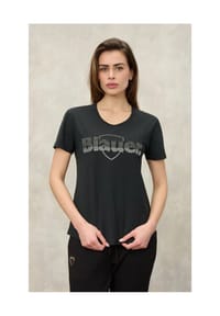 Blauer.®USA - Damen T-Shirt Logo Glitter GRAHAM T-SHIRT Black - schwarz