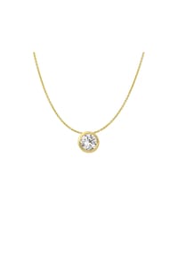 MONCARA - Damen Anhänger mit Kette, 585er Gold, 1 Diamant ca. 0,50 Karat - Gelbgold