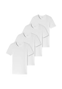 SCHIESSER - Unterhemd / Shirt Kurzarm 4er-Pack - 95/5 - Organic Cotton - Schwarz