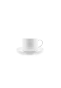 ALMINA® - Elegante Kaffeetassen-Set mit Untertasse in Weiß - Weiß 12x