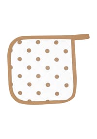 KRACHT® - Topflappen "Pünktchen" - beige/weiß