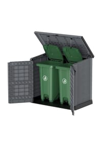 VCM. - StoreAway Aufbewahrungsbox Gartenhaus 2er Mülltonnenbox 1200 l, 145 x 125 x 83 cm, Kunststoff - 
