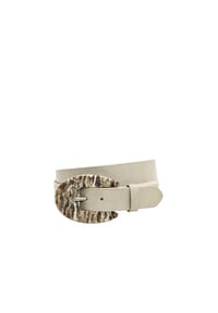 collezione alessandro® - Ledergürtel Rocky 2cm breit, Echt Leder, Made in Italy - grau