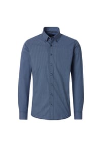 CASAMODA - Herren Freizeithemd Langarm Print Casual Fit - Blau