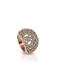 Adelia's - Adelia's Edelstahl Ring - rosé - braun