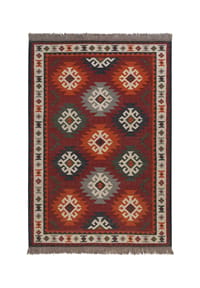 Green Looop - Handweb-Teppich Blancard - Wollteppich, Kelim, handgewebt, Orient Look, mit Fransen - blau