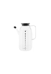 ALMINA® - Luana Di Olio Ölflasche mit Deckel - Glasflasche 1000 ml - Transparent-Silber 21 x 10 cm