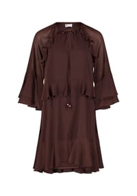 Vera Mont - Volantkleid mit Rüschen - rostbraun
