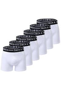 JACK & JONES - Herren Boxer Shorts, 6er Pack - SENSE TRUNKS, Baumwoll-Stretch - Schwarz