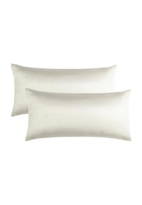 Aspero® - 2x Seiden Kissenbezüge 40x80 cm Alia - Anthrazit