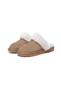 EVERAU® - Damen Leder Hausschuhe Raven - CARIBOU