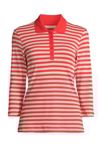 GALERIA - Poloshirt "Tilda", 3/4-Arm, Pima-Baumwolle, für Damen - BLACK-WHITE