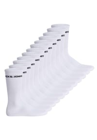 JACK & JONES - Herren Tennissocken, 12er Pack - JACLOGO, One Size - Schwarz/Grau