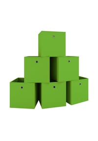 VCM. 6er Set Faltbox | Klappbox Stoff Kiste | Faltschachtel | Maße ca. H. 28 x B. 27 x T. 27 cm | Regalbox - Boxas - VCM Boxas - Grün