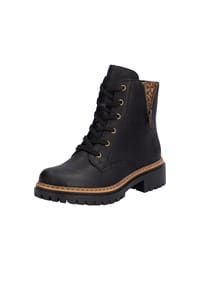 rieker - Schnürstiefeletten, Blockabsatz, für Damen - SCHWARZ/LEO-NUSS