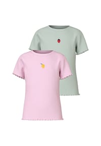 name it® - T-Shirt VIVEMMA Kurzarmshirt   2er Pack - hellblau