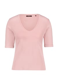 zero - Basic Shirt mit V-Ausschnitt - Bridal Rose