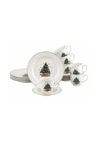 CreaTable - Tannenbaum - Kaffeeservice 18-tlg (Bunt) - Bunt