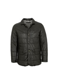 deercraft - Herren Lederjacke Steppjacke Lammnappa schwarz - schwarz
