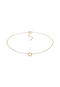 elli. PREMIUM - Halskette Choker Erbskette Kreis Design Twisted 375 Gelbgold - Gold