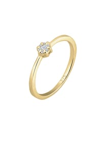 elli. DIAMONDS - Ring Verlobung Blume Diamant (0.045 Ct.) 375 Gelbgold - Gold