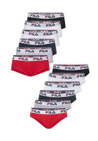 FILA - Unterhosen-Set Logo 12er-Pack mit elastischem Logobund - BLACK WHITE NAVY GREY RED