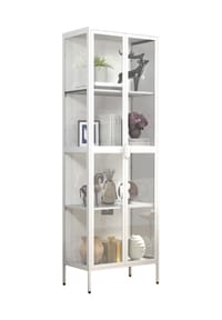 VCM. - Glasvitrine stehend | Vitrine Glas mit ESG-Sicherheitsglas | Maße ca. H. 180 x B. 60 x T. 35 cm | Standvitrine Glas | Modern und platzsparend | Glas Vitrinenschrank – Floka XXL - 