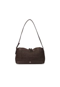 KAZAR STUDIO - Längliche braune Handtasche mit Flechtmuster - Dunkelbraun