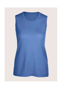 Alba Moda - Kaschmir-Top mit Rundhalsausschnitt - bleu