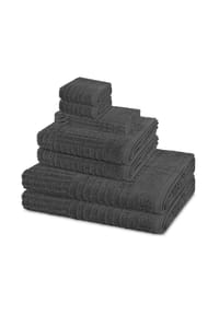 ROSS® 2 X Wasch- 2 X Gäste- 2 X Dusch- 2 X Handtuch im Set Carre - Carre - Anthrazit