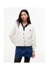 TOMMY Jeans - Cardigan, Knopfleiste, für Damen - YBH  WHITE