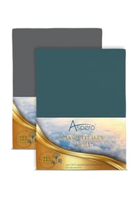 Aspero® - 2 x Spannbettlaken aus Bio-Baumwolle - Anthrazit/Petrol