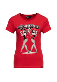 QUEEN KEROSIN - Print-Shirt mit Print im 50s Style - blau