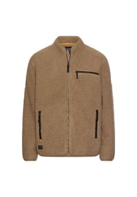 camel active - Fleecejacke mit Reißverschlussseitentaschen - Sepiabraun