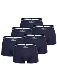 s.Oliver - Herren Boxershorts, 6er Pack - Trunks, Hipsters, Baumwoll-Stretch - Blau