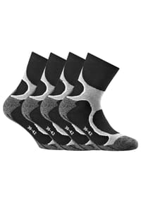 Rohner Advanced Socks - Unisex Running Quarter Socken, 4er Pack - Sportsocken, Outdoor, Walking - Grau