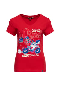 QUEEN KEROSIN - Print-Shirt mit Vintage-Comic Print Faster Than The Wind - himmelblau