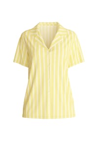 CALIDA - Damen Kurzarm-Shirt mit Knöpfen Favourites Ocean - cream gold