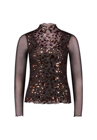 zero - Langarm-Shirt mit Pailletten - Black/Brown