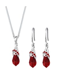 elli. - Schmuckset Tropfen Kristalle - Weiß