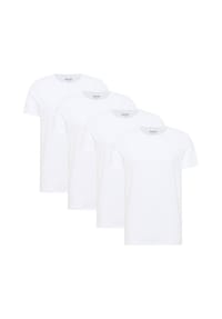 MUSTANG® - Herren T-Shirts, 4er Pack - Allen, Bio-Baumwolle, Single Jersey, Rundhals - Schwarz