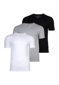 BOSS - Unterhemd, 3-er Pack, Baumwolle, V-Ausschnitt, für Herren - 001 BLACK