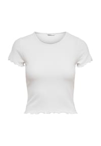 ONLY® - T-Shirt, Wellsaumkante, Cropped Fit, für Damen - 177937 ULTRAMARIN