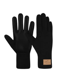 normani® - Herren Merino Strick-Fingerhandschuhe mit Schafleder "Leanyer" - Anthrazit