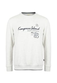 ROADSIGN® australia - Herren Sweatshirt Island mit Crewneck und Puffy-Print - weiss