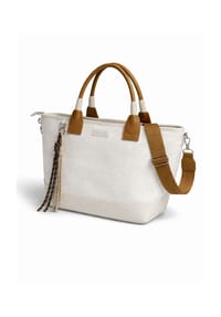 TONI&FRIENDS - Shopper Landsberg aus Stoff, mit langem Riemen - beige