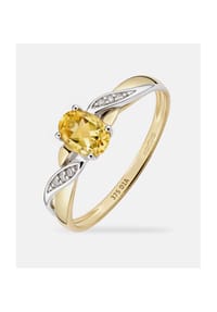 Diamant L'eternel - Ring, mit Citrin, 375 Gelbgold - gold