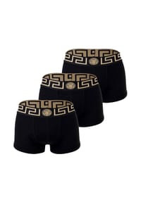 VERSACE - Herren Boxer Shorts, 3er Pack - TOPEKA, Baumwolle, einfarbig - Schwarz